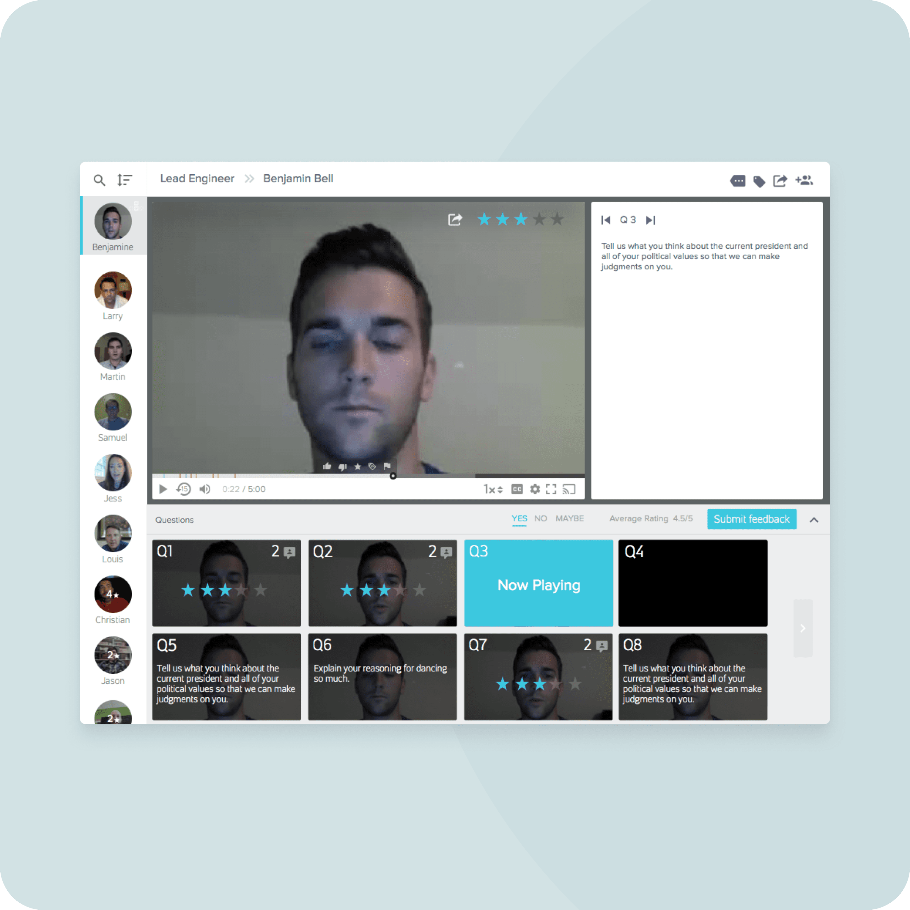 Evaluator — screen 2